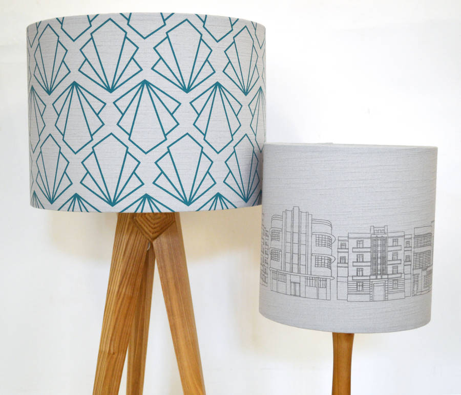 grey deco building lampshade by joanna corney