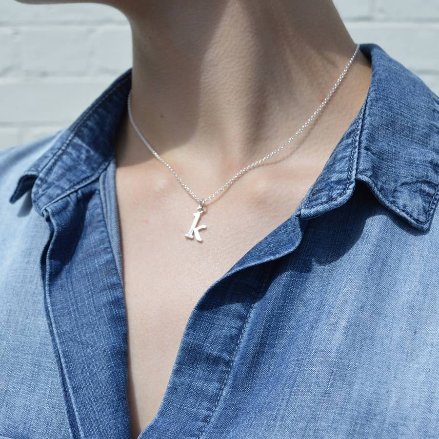 childrens initial charm necklace by lily charmed