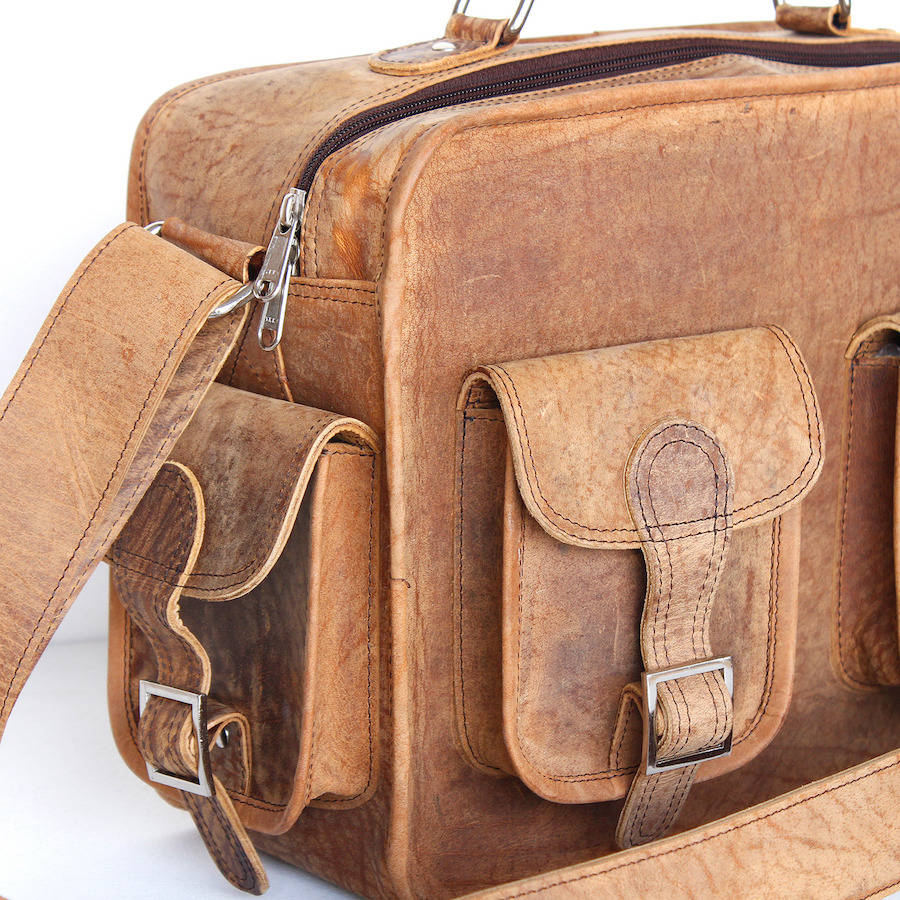 leather baby changing bag by scaramanga