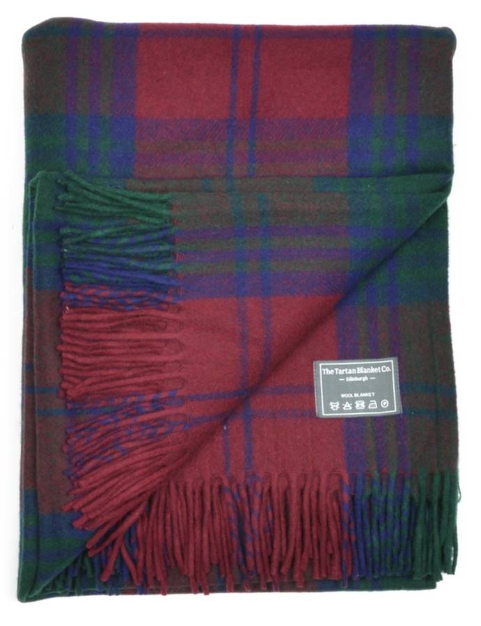 classic wool knee blanket in lindsay tartan by the tartan blanket co