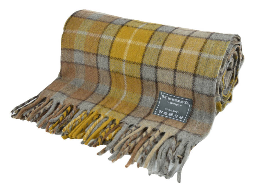 classic wool blanket in natural buchanan tartan by the tartan blanket