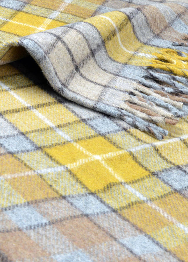 classic wool blanket in natural buchanan tartan by the tartan blanket