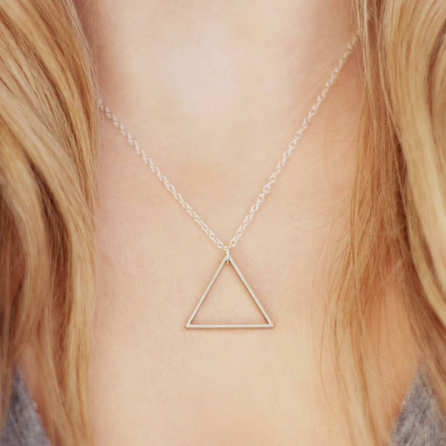 large single triangle necklace by fawn and rose