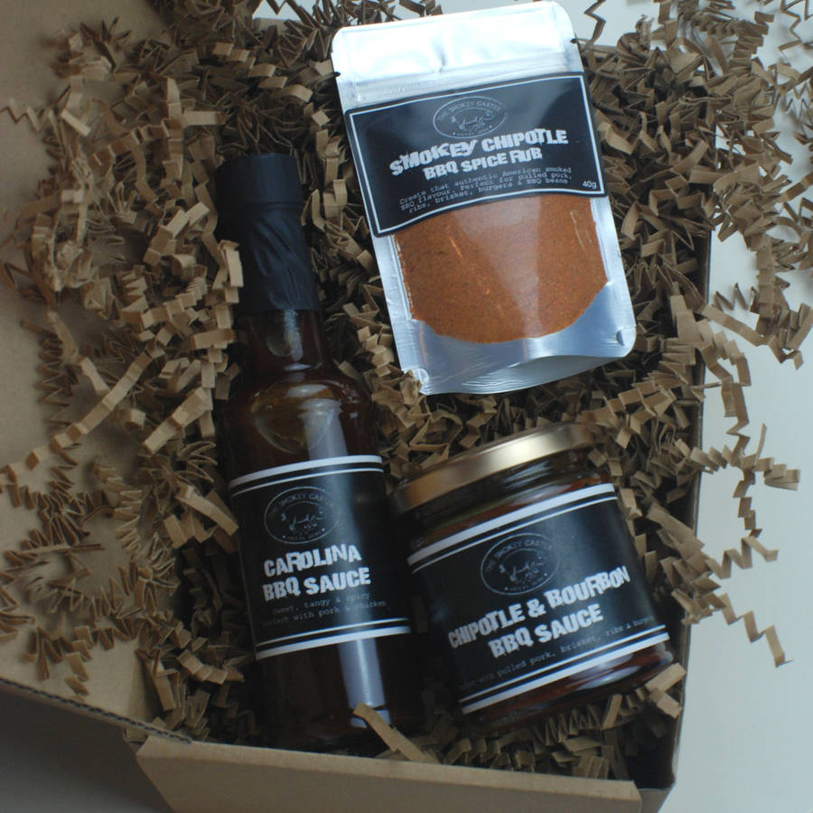 black label barbecue sauce and spice rub box gift set by the smokey