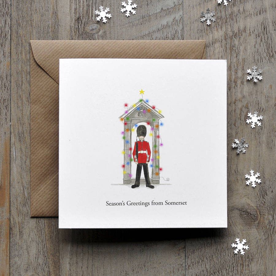 queens guard personalised christmas card by honey tree publishing
