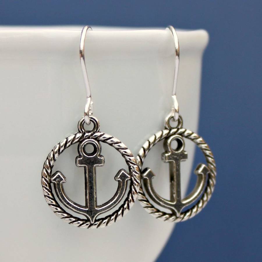 anchor hoop earrings by completely charmed