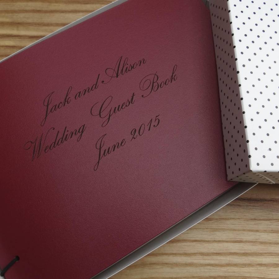 personalised leather wedding guest book by artbox