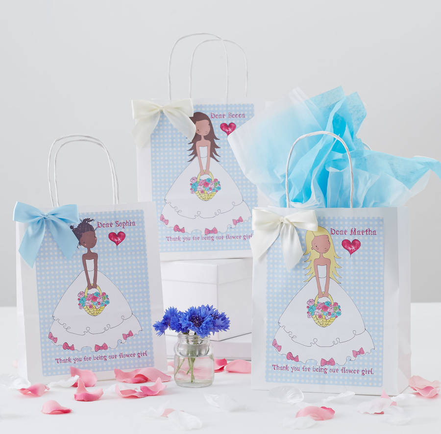 flower girl personalised gift bag by party bags london