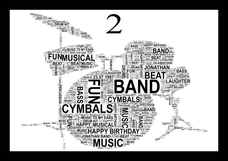 Drum Kit Word Art Print