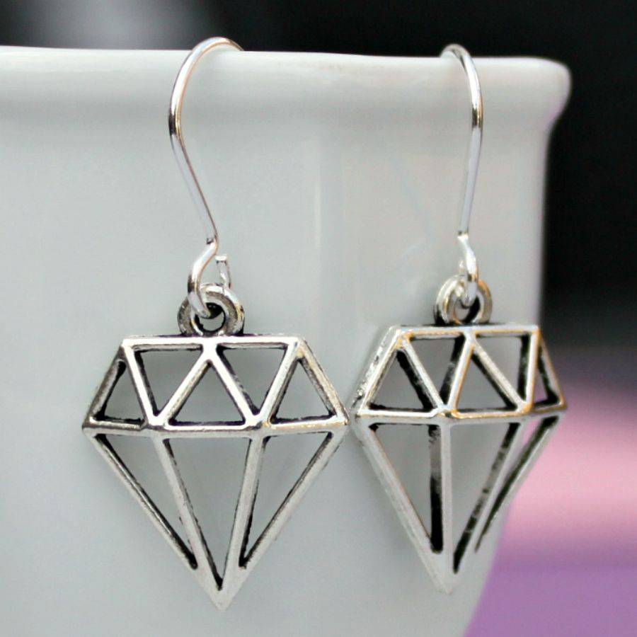 geometric diamond shaped earrings by completely charmed