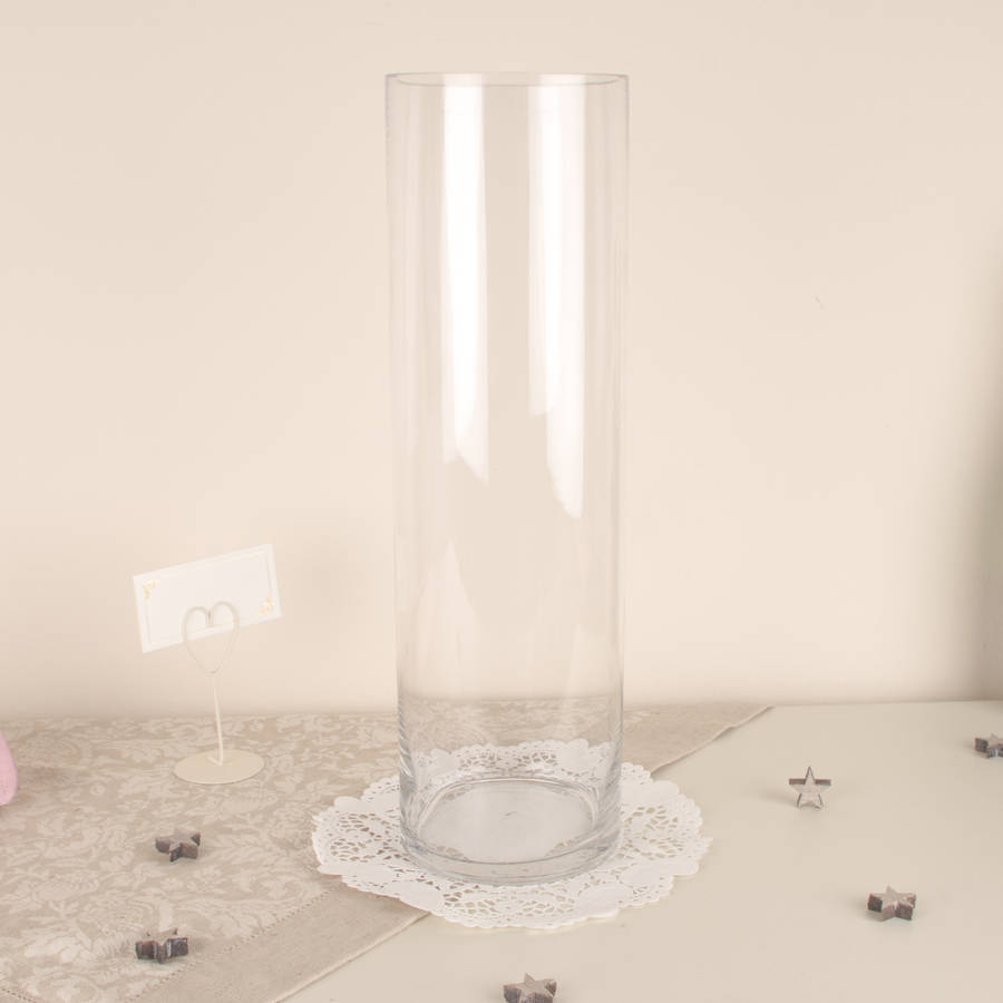 Large Glass Cylinder Vase By Dibor 