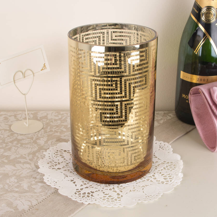 gold aztec candle holder by dibor