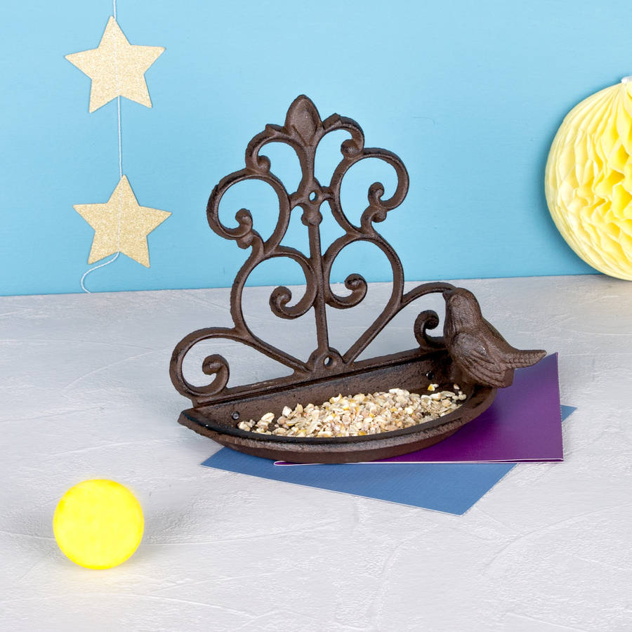 cast iron wall mounted bird feeder by dibor