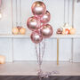 Rose Gold Orbs With Silver Tails Inflated Balloons, thumbnail 2 of 2