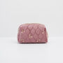 Embroidered Bee Cosmetic Pouch In Rose Pink, thumbnail 4 of 7