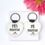 Personalised Pair Of Heart Name New Home Glitter Style Keyrings, thumbnail 1 of 2