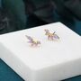 Purple Opal Marquise Cluster Stud Earrings, thumbnail 4 of 11