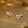 Sterling Silver Small Pair Of Open Heart Earrings, thumbnail 4 of 12