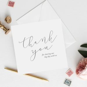 Guest Thank You | Wedding Thank You Card By Farrah & Eve Paper Co.