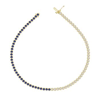 Undecided Tennis Bracelet, Diamond And Blue Sapphire, 3 of 3