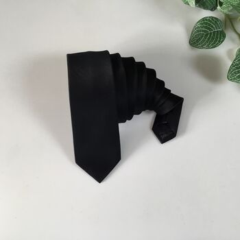 Luxury Black Silk Neck Tie – Timeless And Elegant, 4 of 8