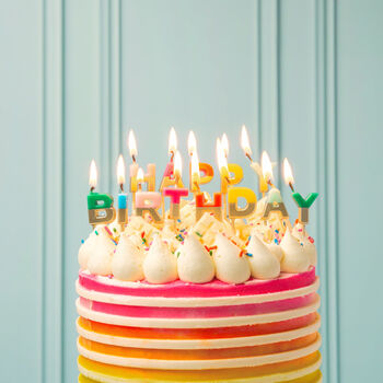 Colourful 'Happy Birthday' Cake Candles, 2 of 2