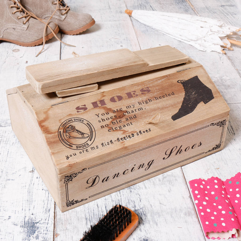 Personalised French Wooden Shoe Cleaning Box By Dibor