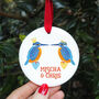 Kingfisher Couple Personalised Christmas Tree Ornament, thumbnail 1 of 2