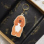 Cocker Spaniel Dog Wooden Keyring With Optional Christmas Card, thumbnail 4 of 8