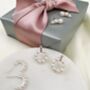 Sterling Silver Pearl Trio Studs, thumbnail 5 of 6