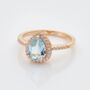 Pear Drop Blue Topaz 18k Gold Plated Classic Ring, thumbnail 1 of 2