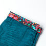 Men's Turquoise Corduroy Rolled Hem Cropped Trousers, thumbnail 2 of 3