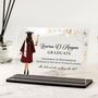 Personalised Female Graduate Gold Floral Plaque, thumbnail 1 of 6