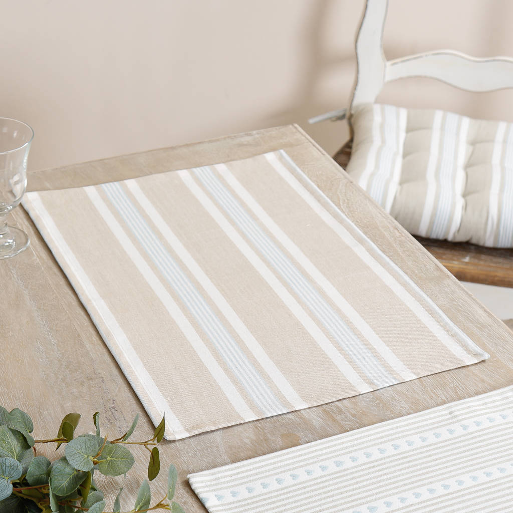 set of two millstone blue stripe placemats by dibor