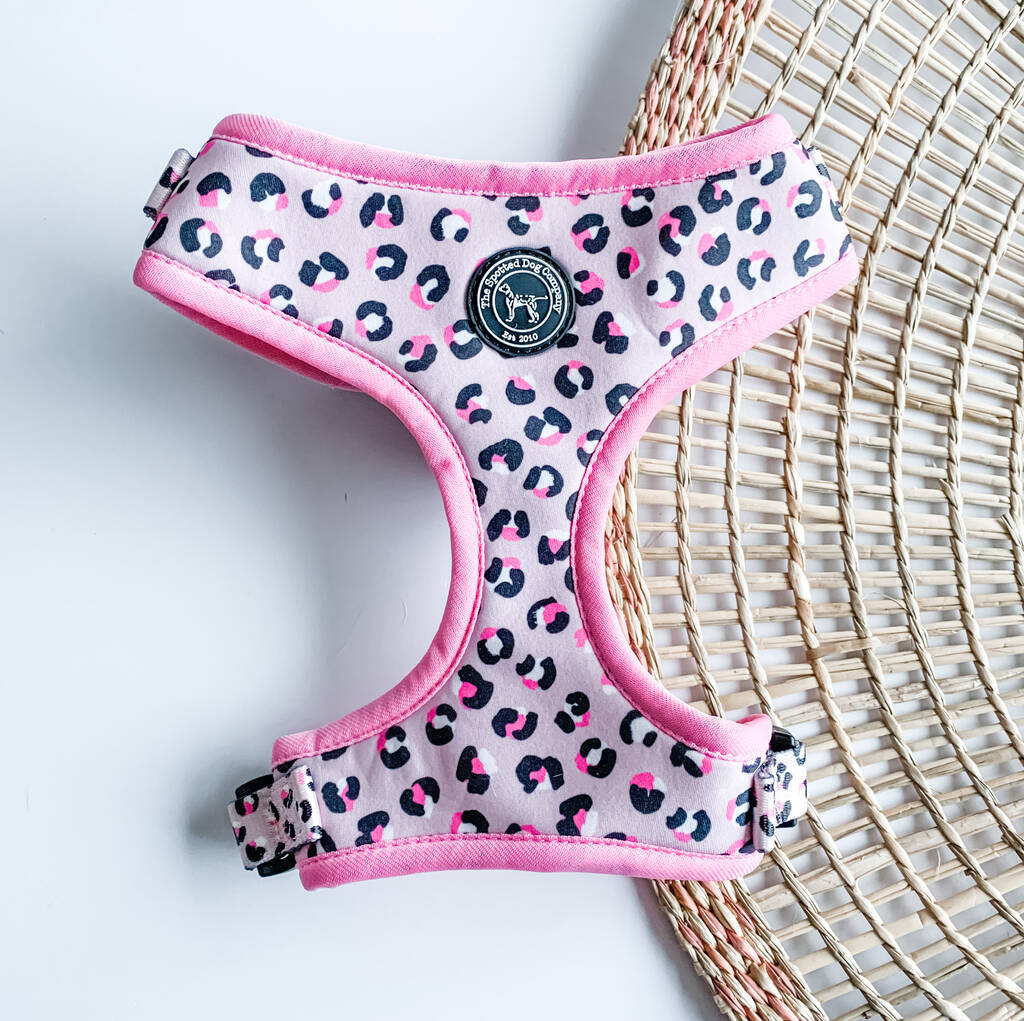 Pink Leopard Padded Dog Harness, 1 of 3