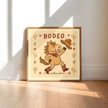 Rodeo Horse Print, Cowboy Horse, Western Nursery Print, 5 of 11