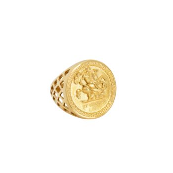 Silver St George Stainless Steel Signet Ring For Men, 5 of 10