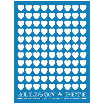 Personalised Heart Wedding Guest Book Print, 3 of 5