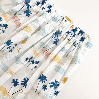 Palm Tree Printed Cotton Midi Skirt, 6 of 7