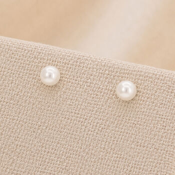 Tiny Sterling Silver White Freshwater Pearl Stud Earrings, 4 of 5