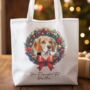 Personalised Tote Bag. Dog In Christmas Wreath. Multiple Breeds And Colour Options, thumbnail 5 of 12