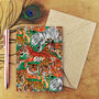 Streak Of Tigers Print Greetings Card, thumbnail 1 of 6