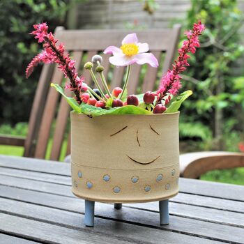 Smiley Face Personalised Ceramic Plant Pot With Dots, 6 of 8