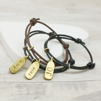 Personalised Leather Tag Bracelet, 2 of 5