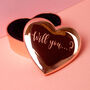 Personalised Rose Gold Heart Ring Box, thumbnail 2 of 6