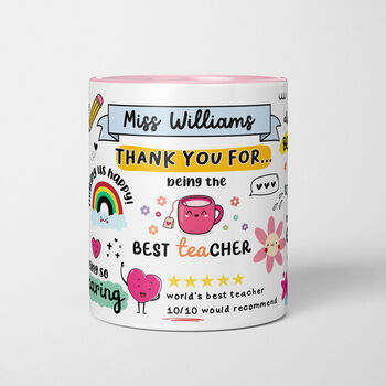 Thank You Teacher Mug Gift End Of Term Personalised, 8 of 8