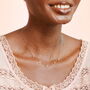 Lilac Crystal Flower Charm Necklace In Gold Plating, thumbnail 3 of 4