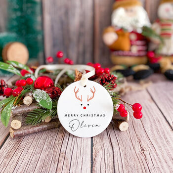 Personalised Merry Christmas Ceramic Ornament For Her Him, 3 of 7