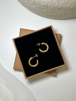 Thick Small Hoop Earrings, Minimalist Women's Jewellery, 7 of 8