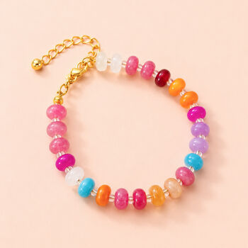 Pastel Rainbow Gemstone Bead Bracelet, 3 of 4